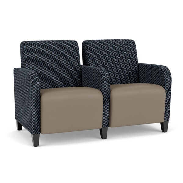 Lesro Siena 2 Seat Tandem Seating, Black, RS NightSky Back, MD Farro Seat, RS NightSky Panels SN2103 - main